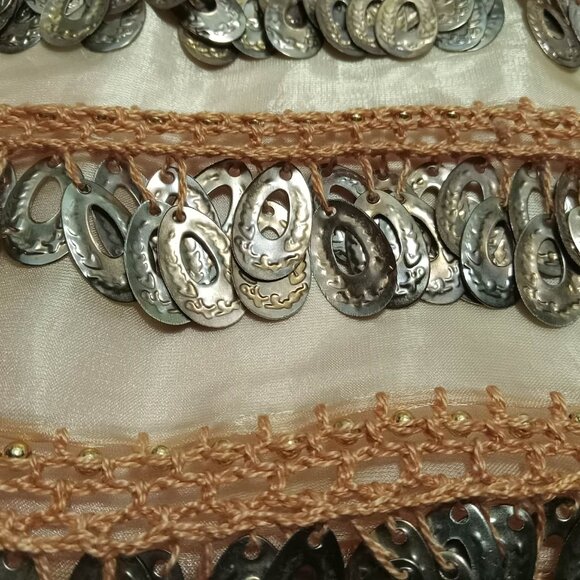 Pretty handmade belly dance skirt orange-beige - Picture 4 of 4